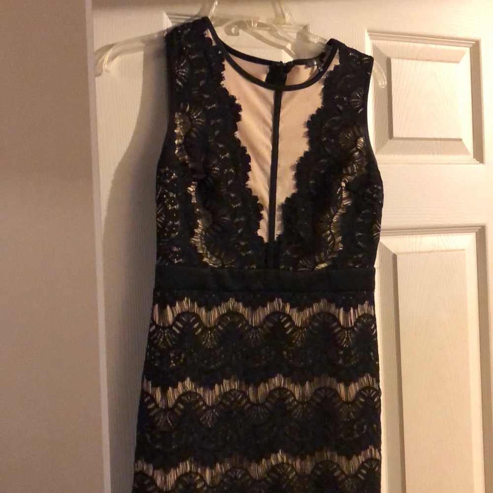 Mini black lace dress
